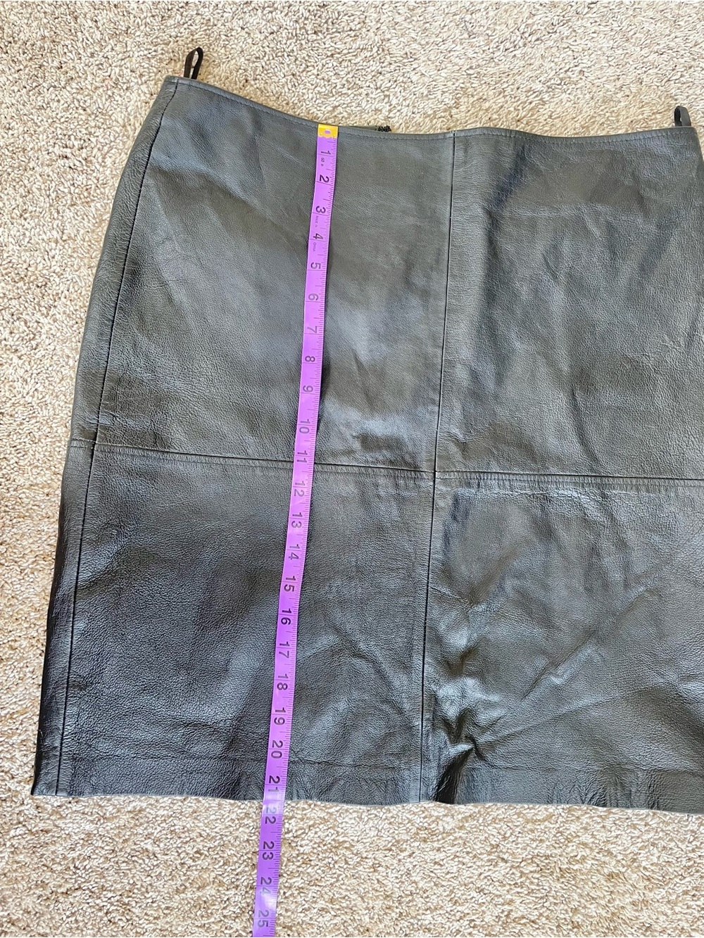 Newport News Women 14 Black 100% Genuine Leather Pencil Skirt Y2K Vintage Matrix - Picture 5 of 5